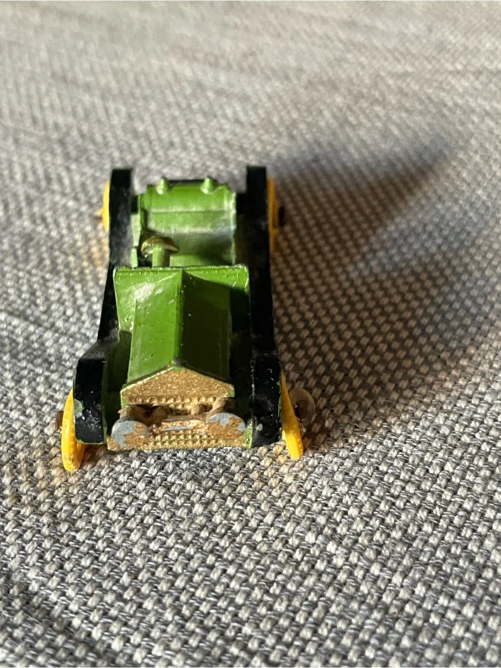 Vintage metal diecast car, made in England stamped on the bottom